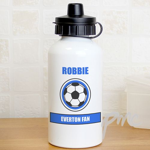 Personalised Dark Blue Football Fan Drinks Bottle