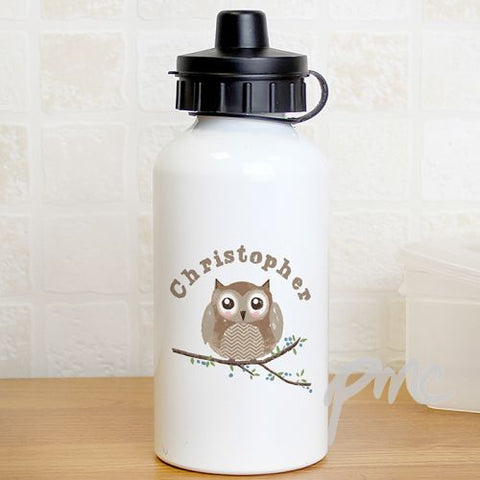 Personalised Woodland Owl Drinks Bottle