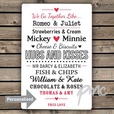 Personalised We Go Together... Sign
