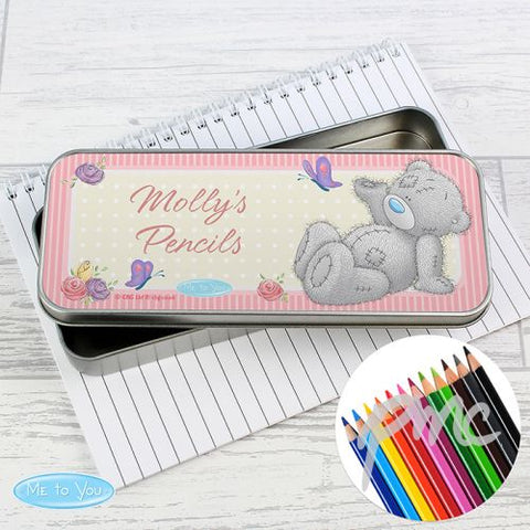 Personalised Me to You Pencil Tin with Pencil Crayons
