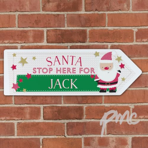 Personalised Santa Stop Here Sign