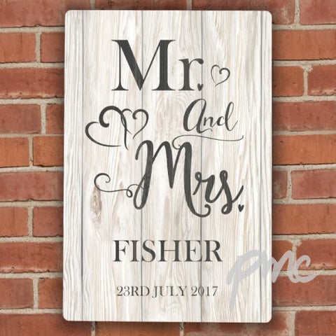 Personalised Mr & Mrs Metal Sign