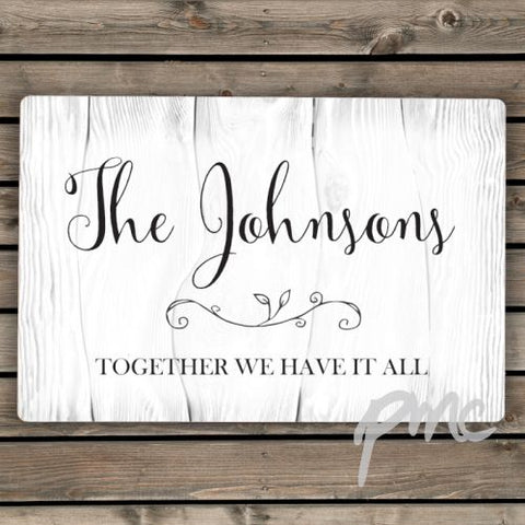 Personalised Rustic Metal Sign