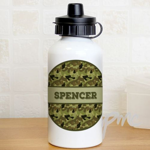 Personalised Khaki Camo Drinks Bottle