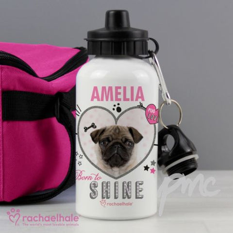 Personalised Rachael Hale Doodle Pug Drinks Bottle