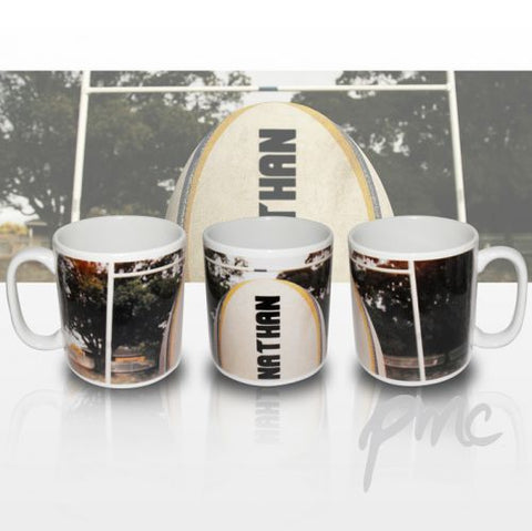 Personalised Rugby Ball Mug