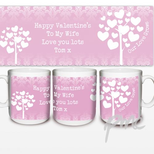 Personalised Love Grows Mug Pink