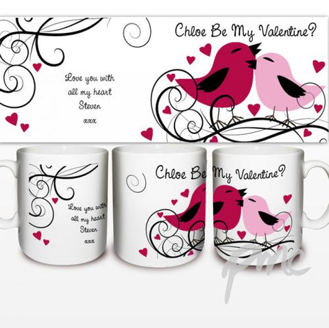 Personalised Love Birds Mug