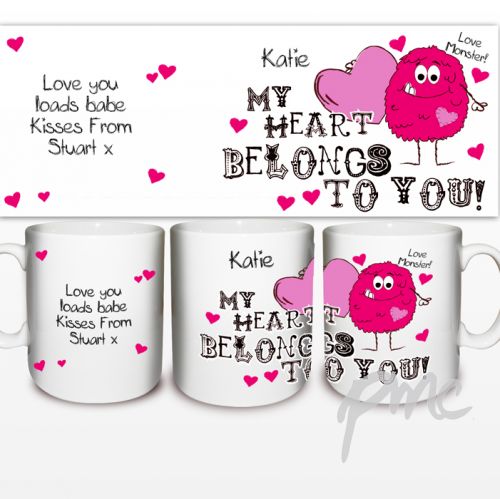 Personalised Monster Heart Mug