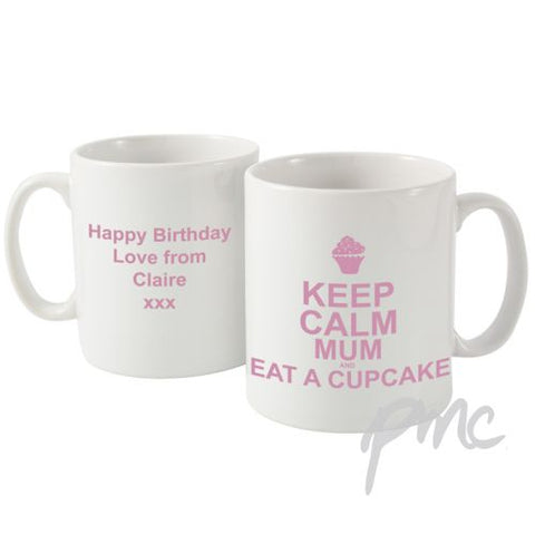 Personalised Keep Calm Eat A Cupcake Mug