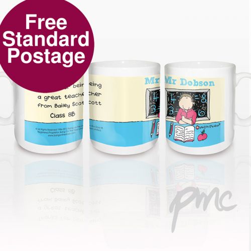 Personalised Bang On The Door Male Teacher Mug