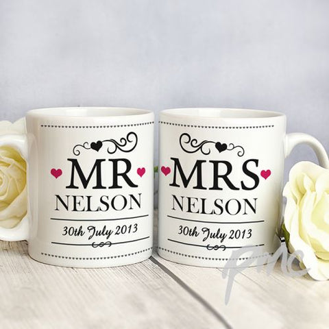 Personalised Mr & Mrs Mug Set
