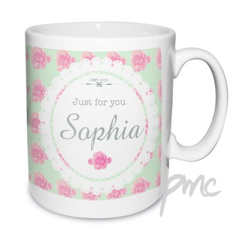 Personalised Vintage Rose Mug
