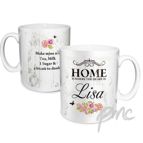Personalised Shabby Chic Floral Mug
