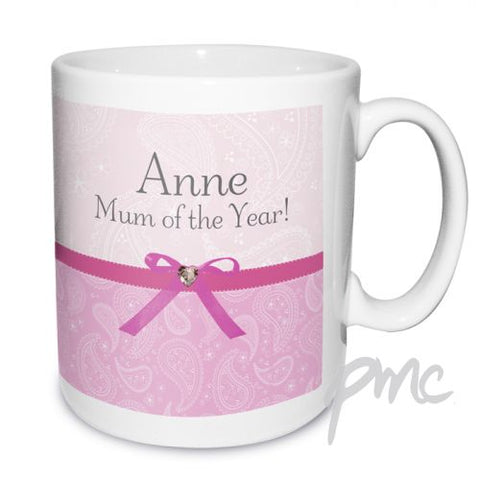 Personalised Pink Paisley Mug