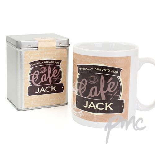 Personalised Cafe Tin & Mug Set