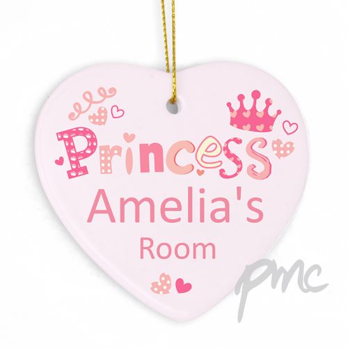 Personalised Princess Heart Decoration