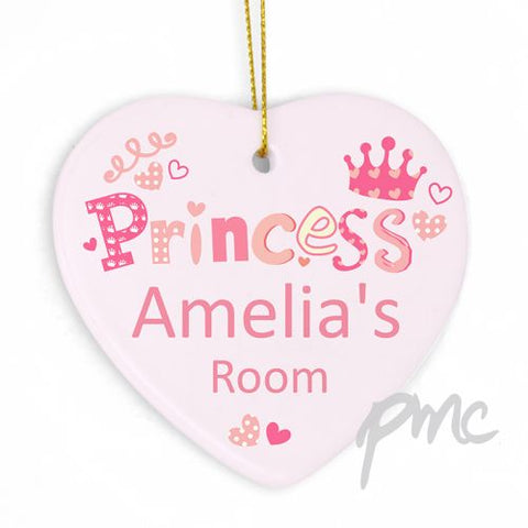 Personalised Princess Heart Decoration