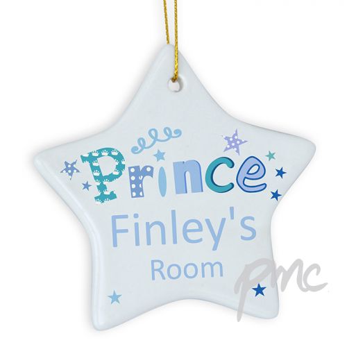 Personalised Prince Star Decoration