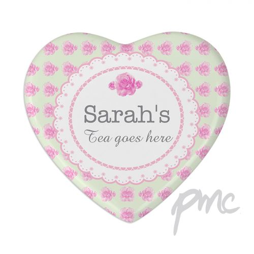 Personalised Vintage Rose Heart Coaster