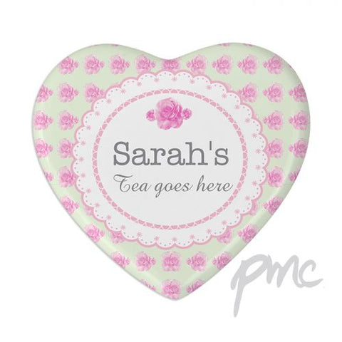 Personalised Vintage Rose Heart Coaster
