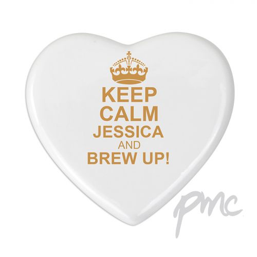 Personalised Keep Calm Heart Coaster