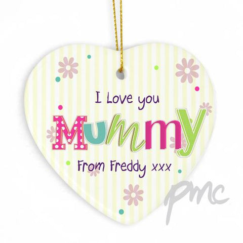 Personalised Patchwork Flowers Heart Decoration