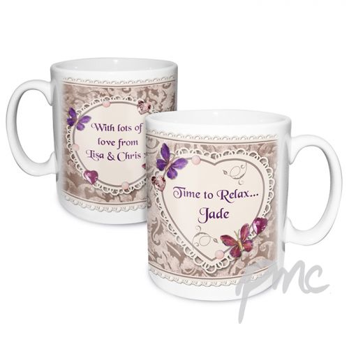 Personalised Butterfly Gem Mug