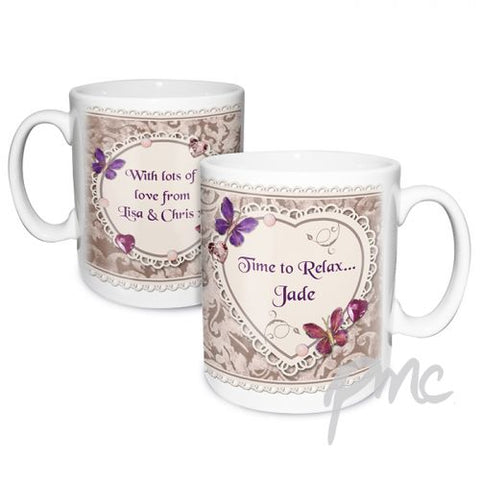 Personalised Butterfly Gem Mug