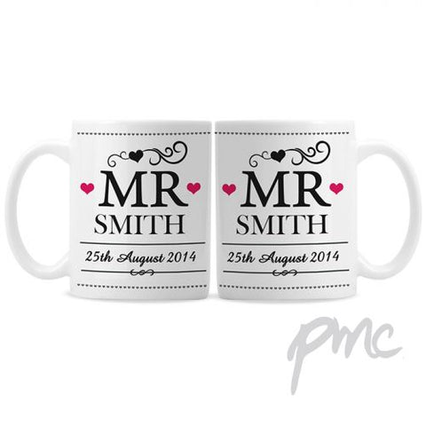 Personalised Mr & Mr Mug Set