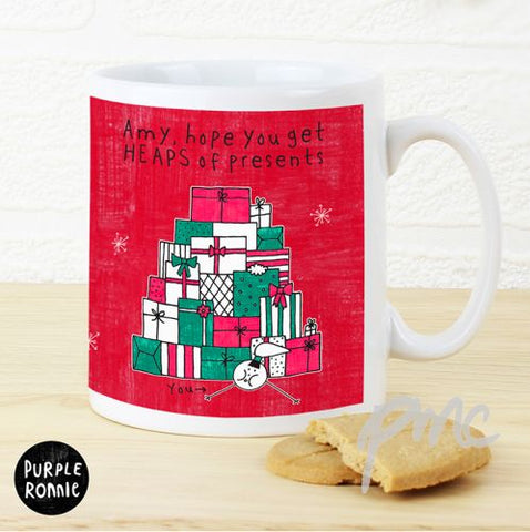 Personalised Purple Ronnie Christmas Female Gifts Mug