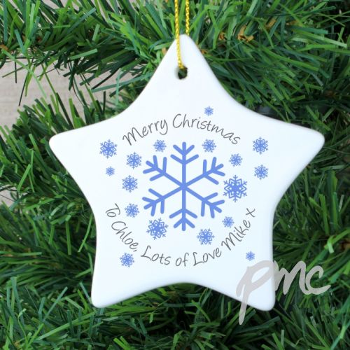 Personalised Snowflake Star Decoration
