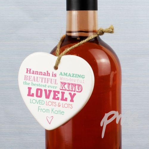 Personalised She is Heart Ceramic Decoration
