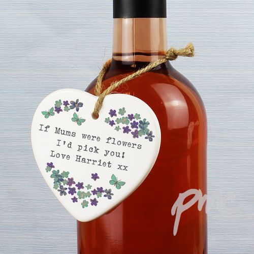 Personalised Forget Me Not Ceramic Heart