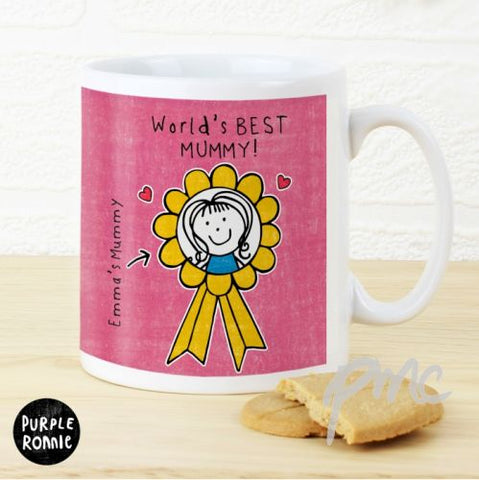 Personalised Purple Ronnie Rosette Mug For Her