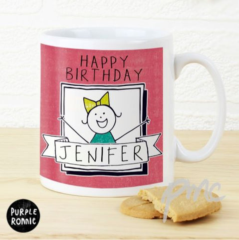 Personalised Purple Ronnie Celebration Mug For Her