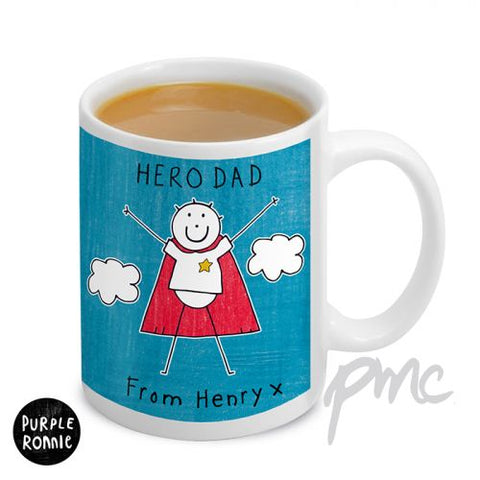 Personalised Purple Ronnie Super Hero Mug For Him