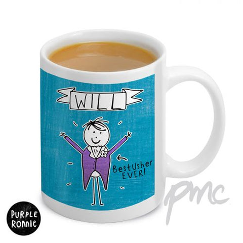 Personalised Purple Ronnie Male Wedding Mug