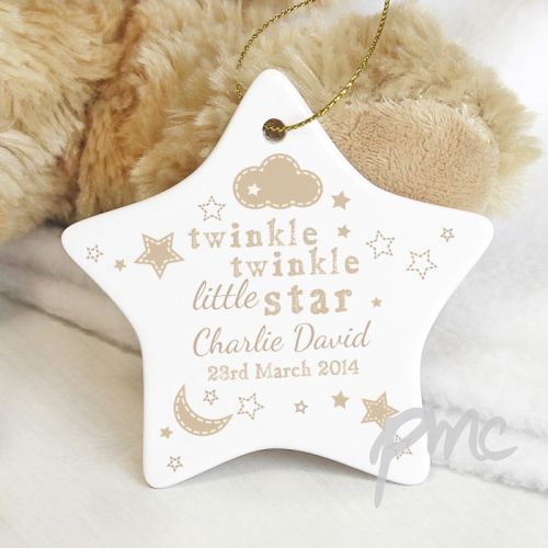 Personalised Twinkle Twinkle Ceramic Star Decoration