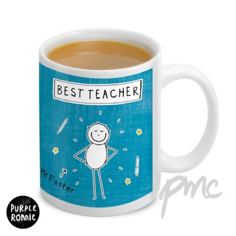 Personalised Purple Ronnie Male Teacher Mug