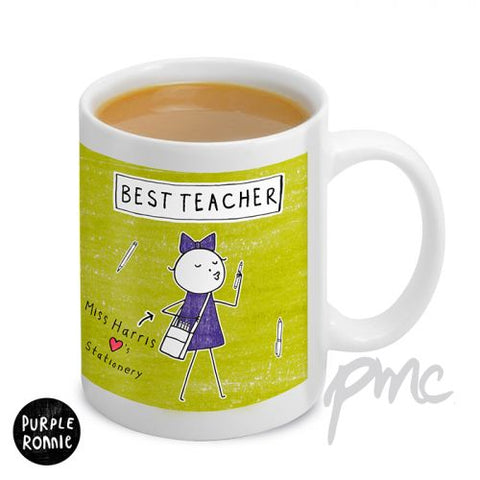 Personalised Purple Ronnie Female Teacher Mug