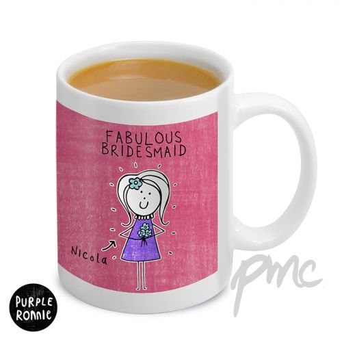 Personalised Purple Ronnie Female Wedding Mug