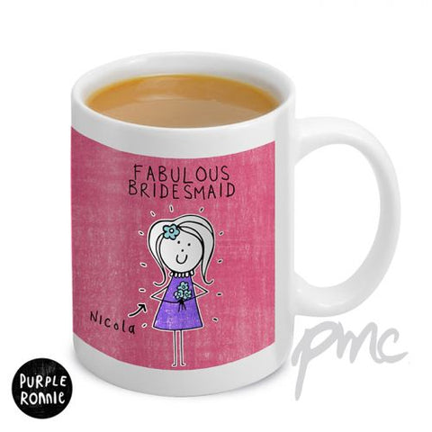 Personalised Purple Ronnie Female Wedding Mug