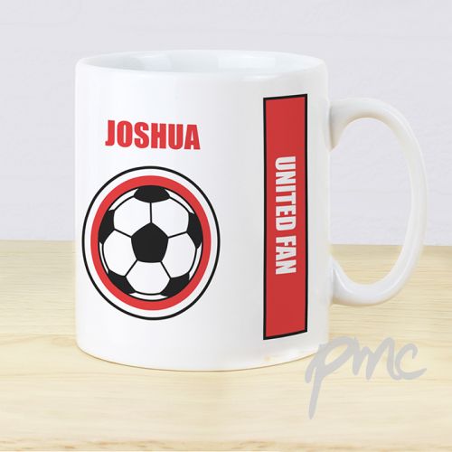 Personalised Red Football Fan Mug