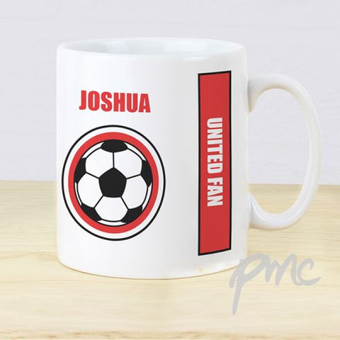 Personalised Red Football Fan Mug