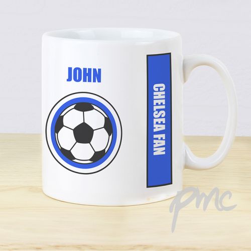 Personalised Dark Blue Football Fan Mug