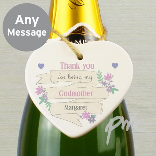 Personalised Garden Bloom Ceramic Heart Decoration