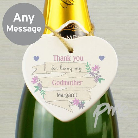 Personalised Garden Bloom Ceramic Heart Decoration