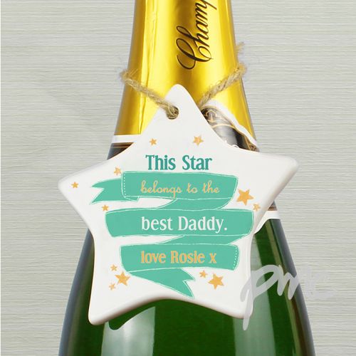 Personalised Shining Star Ceramic Star Decoration