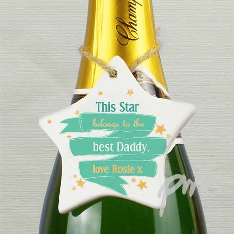 Personalised Shining Star Ceramic Star Decoration
